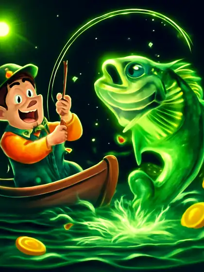 Visser haalt een glanzende baars binnen in Big Bass Bonanza bij Bet Ninja